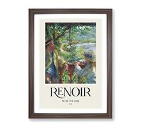 Near The Lake By Pierre Auguste Renoir Exhibition Museum Painting Framed Wall Art Print, Ready to Hang Picture for Living Room Bedroom Home Office Décor, Walnut A2 (64 x 46 cm)