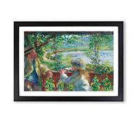 Near The Lake by Pierre-Auguste Renoir Framed Print | A2 Black Framed Wall Art | Ready to Hang | Modern Landscape Picture | Living Room Bedroom Lounge Office