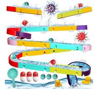 Nearasu Bath Toys for 3 4 5 6 Year Olds, 44Pcs Water Slide Track Ball Game with Suction Cups and Ducks for Bathtub and Shower Wall Kids Children Baby Toddlers, Water Toy Play DIY Educational Bath Toys