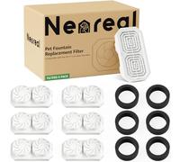 Neareal - 6 Pack 3.2L Stainless Steel Cat Water Fountain Pre-Filter and Prefilter Sponges