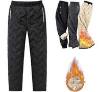 Nearflying Unisex Black-B XL Dododz Fleece Trousers, Winter Warm Waterproof Fleece Lined Sweatpants