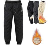 Nearflying Unisex Fleece Jogging Bottoms, Winter Warm Waterproof Fleece Lined Sweatpants (Black, Medium)