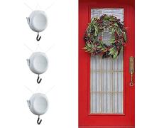 Nearly Invisible Wreath Hangers by ZipnHang - Over The Door Hanger & Wreath Hanger for Front Decor - Works on Glass, Screen, Storm Doors - 3 Pack