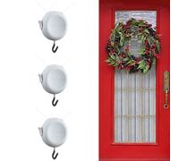 Nearly Invisible Wreath Hangers by ZipnHang - Over The Door Hanger & Wreath Hanger for Front Decor - Works on Glass, Screen, Storm Doors - 3 Pack