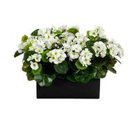 Nearly Natural 13in. UV Resistant Artificial Geranium in Rectangular Planter (Indoor/Outdoor)
