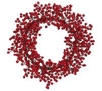 Nearly Natural 22” Berry Artificial Wreath, Red