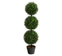 Nearly Natural Artificial Topiary, Iron Plastic, Green, 3'
