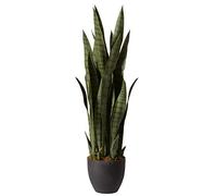 Nearly Natural Green 4855 35in. Sansevieria with Black Planter