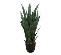 Nearly Natural Green 4855 35in. Sansevieria with Black Planter | Artificial Snake Plant, Faux Greenery, Indoor Home and Office Decor, Low-Maintenance