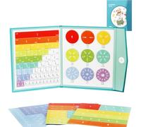 Nearlyas Magnetic Fraction Demonstration Book, Fraction Tiles & Circles Math Teaching Aid Set For 4th Grade To Middle School Classroom Learning Chart(1pcs)