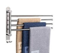 NearMoon Drehbarer Handtuchhalter, dicker SUS304 Edelstahl, 4-Arm-Handtuchstange, platzsparend, schwingender Handtuchhalter für Badezimmer, Küche (Chrom-Finish)