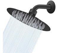 NearMoon Rain Shower Head, Ultra-Thin Design-Pressure Boosting, Awesome Some Experience, High Flow Stainless Steel Rainfall Head (6 Inch,Matte Black)