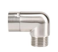NearMoon Shower Elbow Adapter, Solid Brass G1/2" Shower Arm Extension for Connecting Shower Head, 90 Degree (Brushed Nickel)
