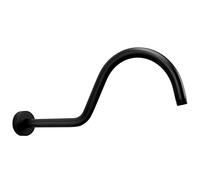 NearMoon Shower Extension Arm with Flange - S Shaped High Arc Gooseneck Long Shower Extender Pipe, Perfect for Rainfall Shower Head - Bathroom Accessory,16 Inch (Matte Black)