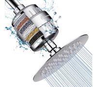 NearMoon Shower Head and 15 Stage Shower Filter Combo, High Pressure Filtered Showerhead Softener for Hard Water, Removes Chlorine Fluoride and Harmful Substances- 1 Replaceable Filter Cartridge