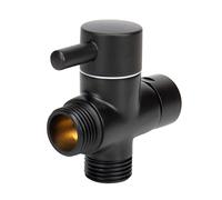 NearMoon Solid Brass G1/2" Shower Arm All Metal Universal 3-Way Diverter Valve for Handheld and Fixed Head, Replacement Component Adapter (Matte Black)