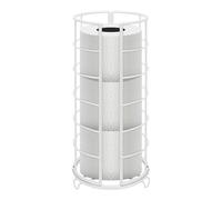 NearMoon Toilet Paper Organizer Stand, Free Standing 3 Rolls Tissue Storage, Metal Bathroom Accessory, Rustproof Toilet Roll Holder for Kitchen Countertop Inside Cabinet Shelf(Metal Base, White)