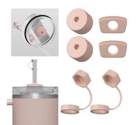 Nearockle Pack of 6 Silicone Straw Covers Leak Protection, Compatible with Stanley Quencher Cups H2.0 850 ml & 1.2 L (30 oz|40 oz) Cup Tumbler FlowState Accessories (Pink)