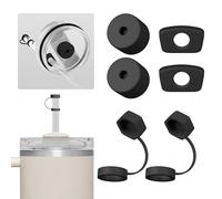 Nearockle Pack of 6 Silicone Straw Covers Leak Protection, Compatible with Stanley Quencher Cups H2.0 850 ml & 1.2 L (30 oz|40 oz) Cup Tumbler FlowState Accessories (Black)