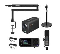 NearStream PodPro Solo Podcast Equipment Bundle with 1 VM20 4K Streaming Camera, 1 AM25X Microphone, 1 ST20 Boom Arm, 1 AMIX40U Audio Mixer, 1 Camera Desk Stand & 2 XLR Cables, for Livestream/Podacst