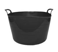 Neat. 75L Flexi Tubs - Versatile Large Garden Tubs with Handles, Handy Builders Heavy Duty, Bath & Flexi Bucket, Durable Bucket for Home & Garden (Black - Pack of 5)