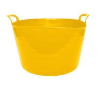 Neat. 75L Flexi Tubs - Versatile Large Garden Tubs with Handles, Handy Builders Heavy Duty, Bath & Flexi Bucket, Durable Bucket for Home & Garden (Yellow - Pack of 3)