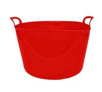 Neat. 75L Flexi Tubs - Versatile Large Garden Tubs with Handles, Handy Builders Heavy Duty, Bath & Flexi Bucket, Durable Bucket for Home & Garden (Red - Pack of 2)