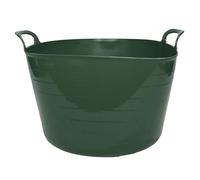 Neat. 75L Flexi Tubs - Versatile Large Garden Tubs with Handles, Handy Builders Heavy Duty, Bath & Flexi Bucket, Durable Bucket for Home & Garden (Dark Green - Pack of 5)