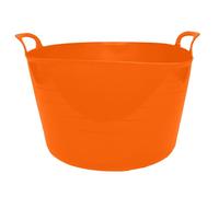 Neat. 75L Flexi Tubs - Versatile Large Garden Tubs with Handles, Handy Builders Heavy Duty, Bath & Flexi Bucket, Durable Bucket for Home & Garden (Orange - Pack of 3)