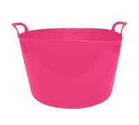Neat. 75L Flexi Tubs - Versatile Large Garden Tubs with Handles, Handy Builders Heavy Duty, Bath & Flexi Bucket, Durable Bucket for Home & Garden (Pink - Pack of 3)