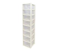 Neat. 8 Plastic Storage Drawers, Space-Saving Draws for Office & Home, Drawers Storage Unit - Durable Storage Draws - Storage Drawers Unit - H160cm x L39cm x W39cm -Cream