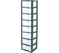 Neat. 8 Plastic Storage Drawers Unit with See-Through Drawers, Compact Vertical Design - Durable Plastic, Ideal for Organizing Office Crafts, and Household Items, 160cm x L39cm x W39cm -Dark Green