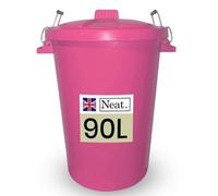 Neat. 90L Bin Coloured Large Plastic Bins, Heavy Duty- Pink- Pack Of 1
