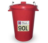 Neat. 90L Bin Coloured Large Plastic Bins, Heavy Duty- Red- Pack Of 1