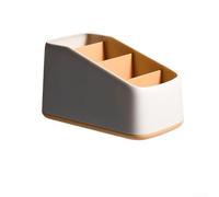 Neat and Tidy TV Remote Control Holder, Desktop Organizer Case with 4 Grid Storage (yellow)