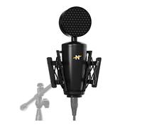 NEAT Microphones Neat King Bee II - Cardioid Large Diaphragm True Condenser Microphone includes Shock Mount and Pop Filter, for Vocal Recording, Podcasting, and Streaming, XLR Output - Black