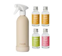 Neat Multi-Surface Antibacterial Cleaning Spray, 3 Scents - Natural Cleaning Solution for Home & Office, Pet Friendly, Plant Based, Reusable Stone Aluminium Bottle, 4x30ml Concentrate Bottles