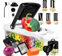 Neat-O Vegetable Chopper, Time and Labor-Saving Vegetable Chopper with Hand Guard Colander Basket, 16-in-1 Multifunctional Pro Food for Potato, Mandoline Slicer Kitchen, Onion Chopper for Kitchen