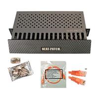Neat Patch 2U Cable Management Kit - 1 Pack w/ 24 CAT6 Patch Cables (2FT Orange)