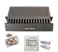 Neat Patch 2U Cable Management Kit - 1 Pack w/ 48 CAT6 Patch Cables (2FT Gray)