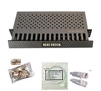 Neat Patch MINI 1U Low Profile Cable Management Kit - 1 Pack w/ 24 CAT6 Patch Cables (1FT Gray)