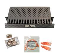 Neat Patch MINI 1U Low Profile Cable Management Kit - 1 Pack w/ 24 CAT6 Patch Cables (1FT Orange)