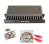 Neat Patch MINI 1U Low Profile Cable Management Kit - 1 Pack w/ 24 CAT6 Patch Cables (1FT Red)