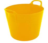 Neat. Plastics 26 L Flexi Tub Set - Robust Multi-Purpose Storage Tub in Assorted & Single Color - Handy Builders Buckets Heavy Duty, Ideal for Home, Garden, Animal Feed, Yellow, Pack of 1