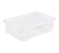 Neat. Plastics 32L Heavy Duty Storage Box, Clear Base, Clear Lid - Organise Easily With Plastic Storage Box- Pack Of 3