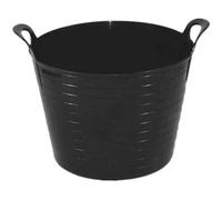 Neat Plastics Large Flexi Tub Set - Robust Multi-Purpose Storage Tub in Assorted & Single Color - Handy Builders Buckets Heavy Duty, Ideal for Home, Garden, Animal Feed, Black, Single