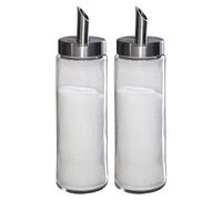 Neat Pour Sugar Dispenser, Shaker & Pourer - MODERN STYLE Brushed Nickel with Stainless Steel Lid, Dishwasher Safe for Sugar, Salt, Cocoa, Sprinkles. 8.4oz for coffee, tea, and baking (Pack of 2)