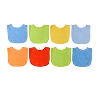 Neat Solutions 8 Pack Multi-Color Solid Knit Terry Feeder Bib, Boy