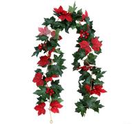 Neatartmore Artificial Leaf Garland 5.7FT For Home Decor | Realistic Silk Leaves, 175Cm Length,Easy Hang Loops,For Fireplace, Mantel, Halloween, Thanksgiving, Christmas For Décor