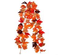 Neatartmore Artificial Leaf Garland 5.7FT For Home Decor | Realistic Silk Leaves, 175Cm Length,Easy Hang Loops,For Fireplace, Mantel, Halloween, Thanksgiving, Christmas For Décor